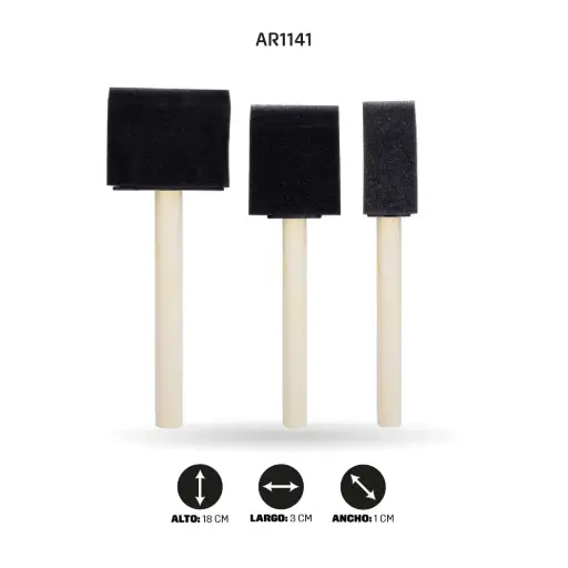 ESPATULA AH ROYAL DE ESPUMA X3 NEGRO [PAC30055-1141]