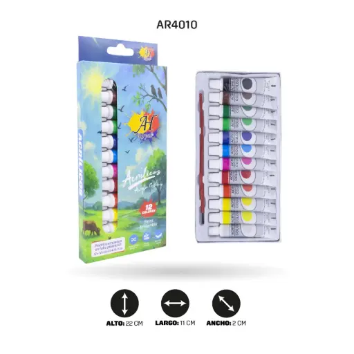 [AR4010] ACRILICO AH ROYAL 12 COLORES [PAC70059-4010]