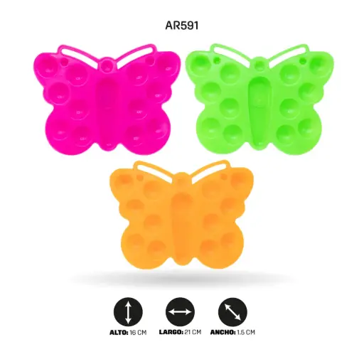 [AR591] PALETA NACIONAL PLASTICA DE COLORES FIGURA MARIPOSA [] 