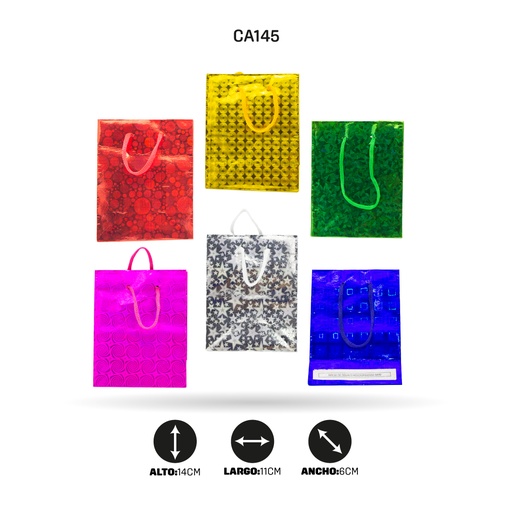 [CA145] BOLSA DE REGALO HOLOGRAMADA MINI (11.5cm x 14.5cm x 6.5cm) [PAC20644-145]