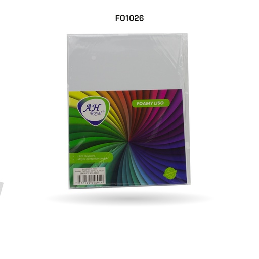 [FO1026] FOAMY CARTA AH ROYAL BLANCO X 10 UNDS [AH10100615-PAC0009-1026]