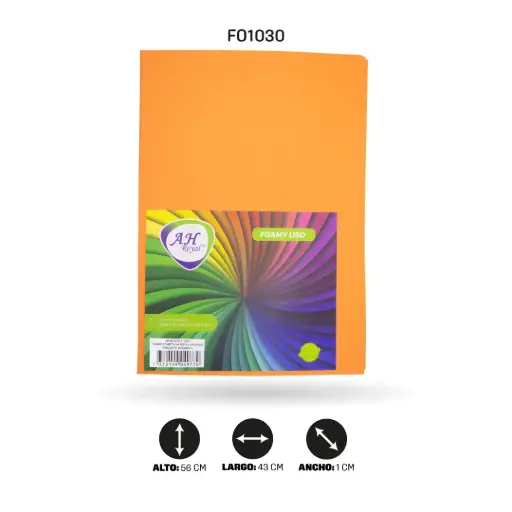 [FO1030] FOAMY 4 CARTA AH ROYAL NARANJA X 10 UNDS [AH28101515]