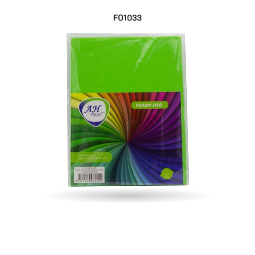 [FO1033] FOAMY CARTA AH ROYAL VERDE LIMON X 10 UNDS [AH10102215-PAC0016-1033]