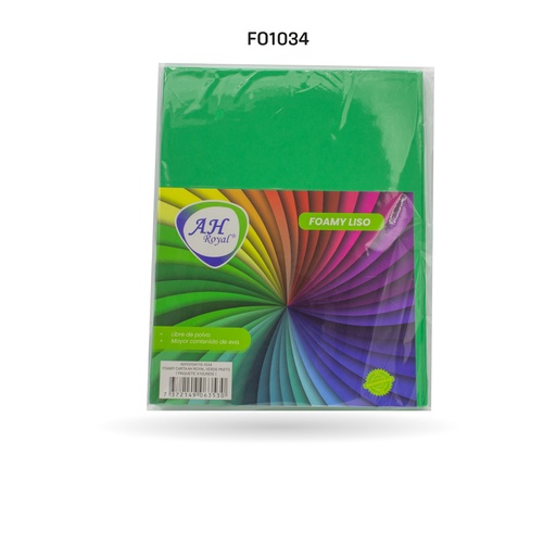 [FO1034] FOAMY CARTA AH ROYAL VERDE PASTO X 10 UNDS [AH10104115]