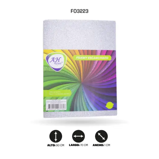 [FO3223] FOAMY PLIEGO AH ROYAL ESCARCHADO PLATA X 10 UNDS UNIFICAR [AH51101216-3223-AH51101216]
