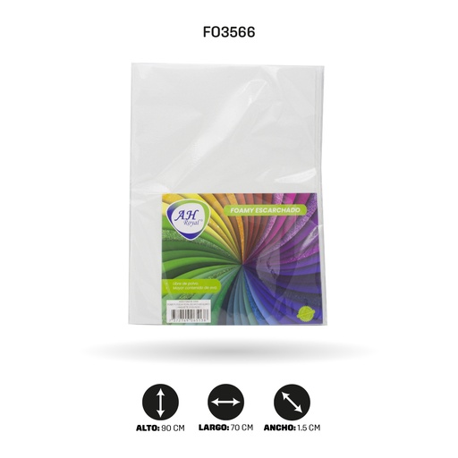 [FO3566] FOAMY PLIEGO AH ROYAL ESCARCHADO BLANCO X 10 UNDS [AH51100416-3566-AH51100416]