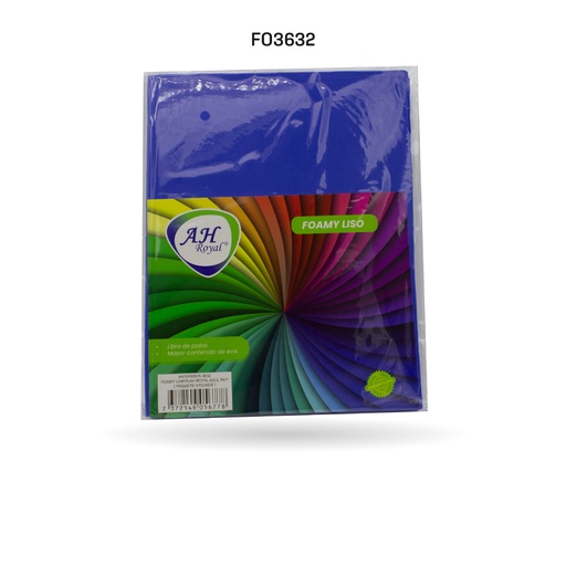[FO3632] FOAMY CARTA AH ROYAL AZUL REY  X 10 UNDS [AH10100515-PAC40272-3632]