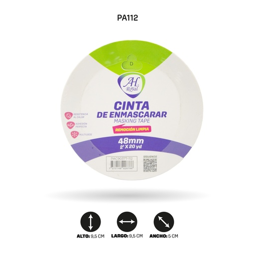 CINTA AH ROYAL DE ENMASCARAR  2" (48mm) x 20 yd [PAC90377-112][PAC6820]