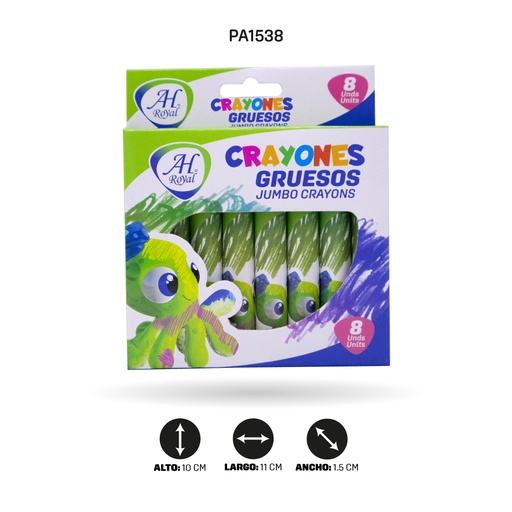 CRAYONES AH ROYAL GRUESOS X 8 UND [PAC70594-1538]