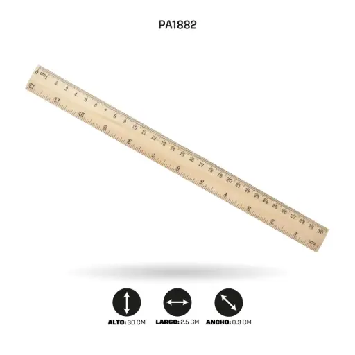 REGLA AH ROYAL DE MADERA X 30CM [PAC3288-1882-PAC10049-1882]
