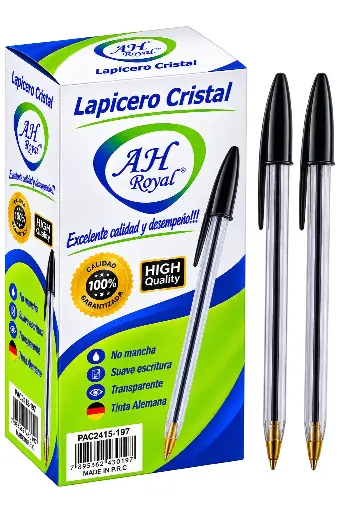 [PA197U] BOLIGRAFO AH ROYAL CRISTAL  NEGRO X1 []
