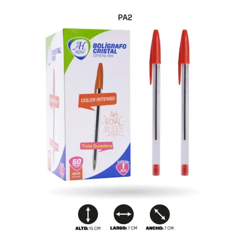 [PA2U] BOLIGRAFO AH ROYAL CRISTAL ROJO  []