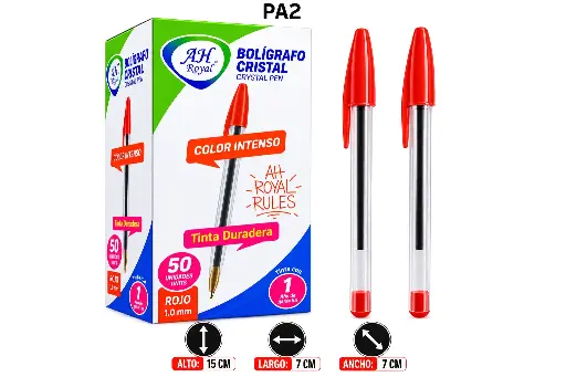 [PA2U] BOLIGRAFO AH ROYAL CRISTAL ROJO  []