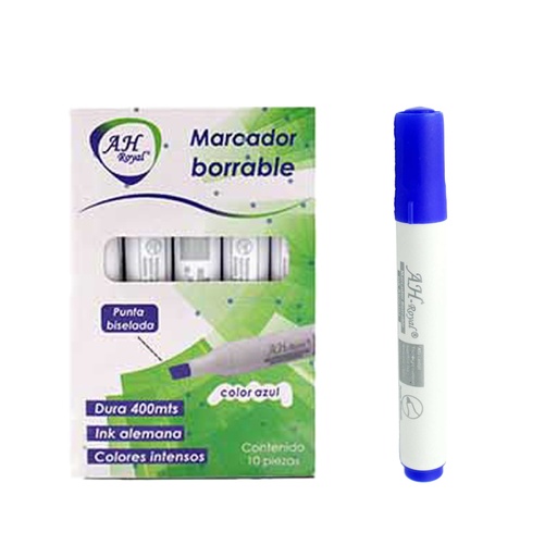 [PA3270] MARCADOR AH ROYAL AZUL BISELADO BORRABLE [PAC70583-3270] DISPLAY X 10