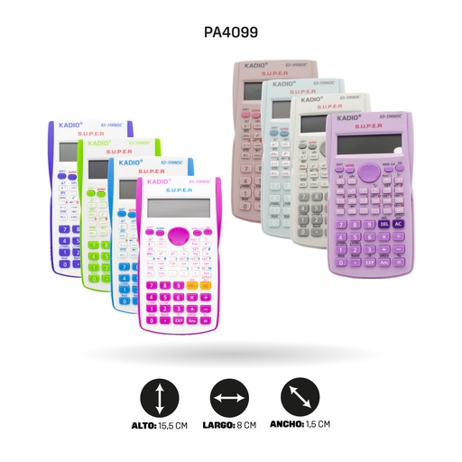 [PA4099] CALCULADORA KADIO CIENTIFICO KD350MSC COLORES NEÓN Y PASTELES [PAC70004-PAC5351]