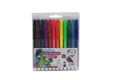 [PA4504] PLUMÓN AH ROYAL PUNTA FINA X12 COLORES [PAC2555-4504]