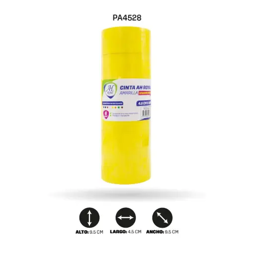 CINTA AH ROYAL AMARILLO 4.5 cm x 36 mts (SET X 6 UND) [PAC2122]