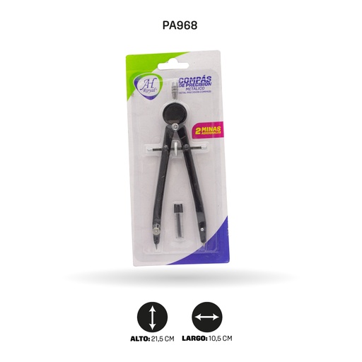 [PA968] COMPÁS AH ROYAL DRAWING GRANDE CON MINA ENCARTONADO [PAC70214-968]