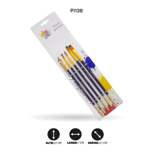 [PI138] PINCEL AH ROYAL JUEGO X 5 NO 5/8 2 3 4 6 [PAC20089-138]