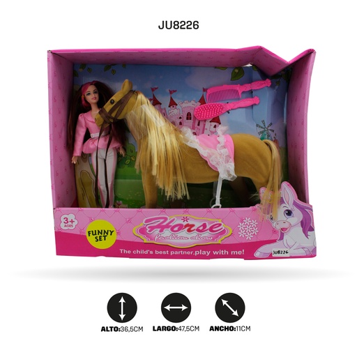 [JU8226] JUGUETE CABALLO DE EQUITACION CON JINETE [2018-13]