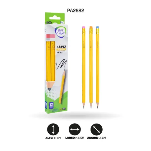 [PA2582] LAPIZ AH ROYAL AMARILLO HB2 (DISPLAY X 12) [PAC2016-2582]