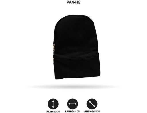 [PA1011] MALETIN NACIONAL UNICOLOR NEGRO