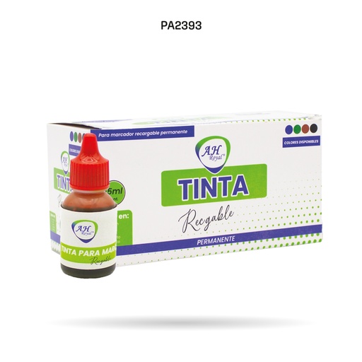 [PA2393] TINTA AH ROYAL ROJA PARA MARCADOR PERMANENTE, 15 ML [DISPLAY X10]