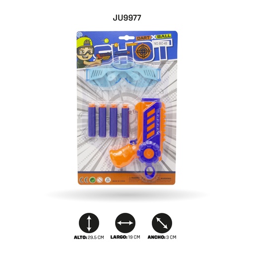 [JU9977] SET DE PISTOLA DOBLE COLOR CON GAFAS [860-4B]