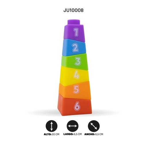 [JU10008] PIRAMIDE APILABLE EN PLASTICO CON NÚMEROS Y LETRAS  [638-100]