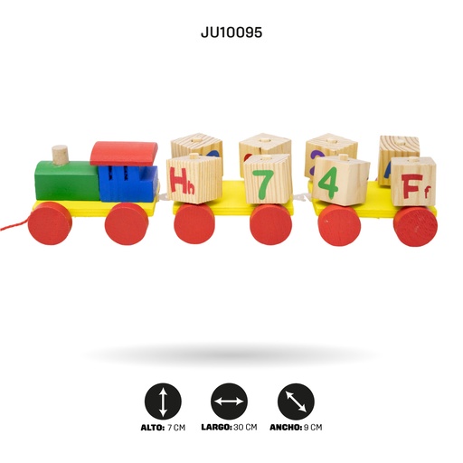 [JU10095] TREN DE MADERA DIDACTICO CON CUBOS   [1970-175]