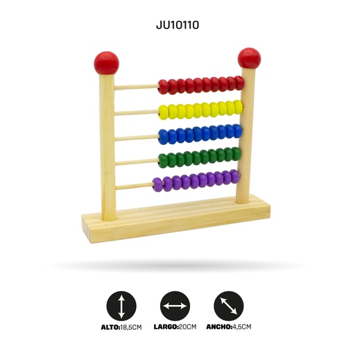 [JU10110] JUEGO DIDACTICO CLASICO ABACO  EN MADERA [1970-181]