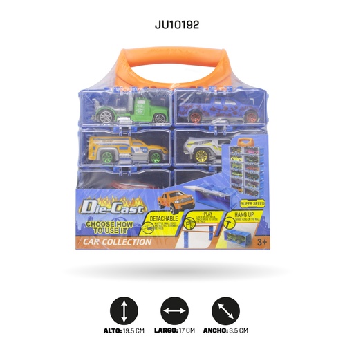 [JU10192] MALETA CON CARROS DE COLECCIÓN X 8 UNDS (1:64) [324-350]
