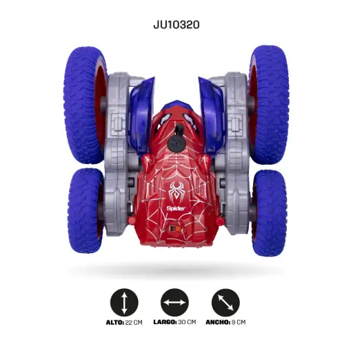 [JU10320] CARRO DE ACROBACIAS MOTIVO HOMBRE ARAÑA CON RADIOCONTROL Y CARGADOR USB [DH666-80]
