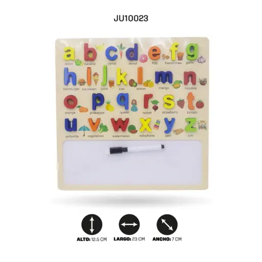 [JU10323] JUEGO DIDACTICO ABECEDARIO CON 27 LETRAS + TABLERO BORRABLE [1970-128]