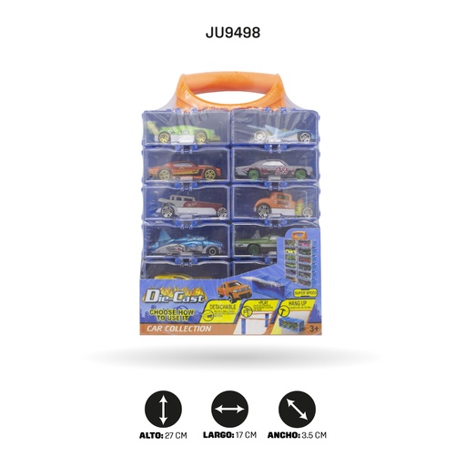[JU9498] MALETA CON CARROS DE COLECCIÓN X 12 UNDS (1:64) [324-354]