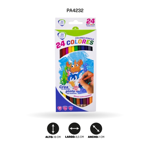 [PA4232] COLOR AH ROYAL X24 DOBLE PUNTA 3MM [PAC3482]