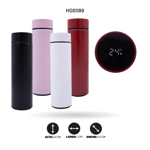 [HO2089] TERMO DIGITAL PARA FRIO O CALIENTE 500ML TERMICO Y REJILLA [PAC4298]