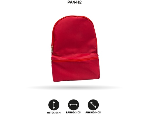 [PA4410] MALETIN NACIONAL UNICOLOR ROJO
