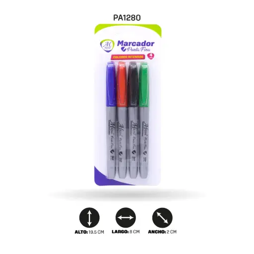 [PA1280] MARCADOR PUNTA FINA AH ROYAL SET X4 [PAC3581]