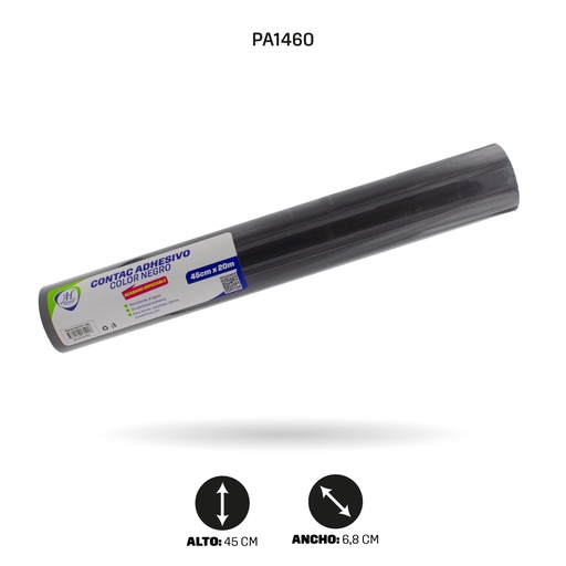 [PA1460] PAPEL CONTAC AH ROYAL NEGRO DE 20 mts x 45 cms [PAC3701-1460]