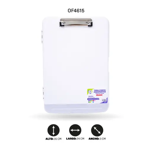 [OF4615] TABLA AH ROYAL PORTA DOCUMENTOS Y PORTA LAPICERO A4 COLOR BLANCO [PAC5476-4615]