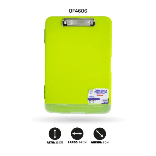 [OF4606] TABLA AH ROYAL PORTA DOCUMENTOS Y PORTA LAPICEROS A4 COLOR VERDE NEÓN [PAC5480-4606]