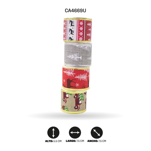 [CA4669U] CINTA DECORACION 6 cm x 3 yd [PAC3687]