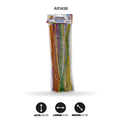 [AR1436] CHELINES BRILLANTES SURTIDOS X 100 [PAC4040]