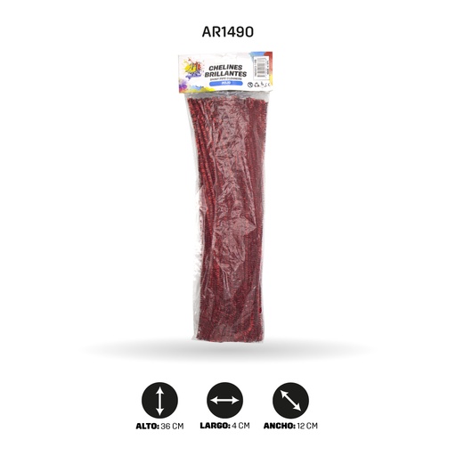 [AR1490] CHELINES BRILLANTES ROJO A083 X 100  [PAC4313]