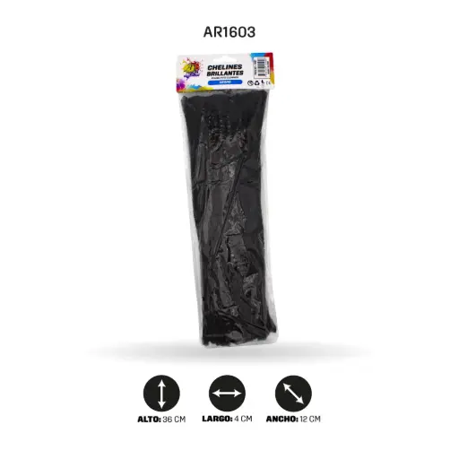 [AR1603] CHELINES BRILLANTES NEGRO A091BOLSA X 100 [PAC4316]