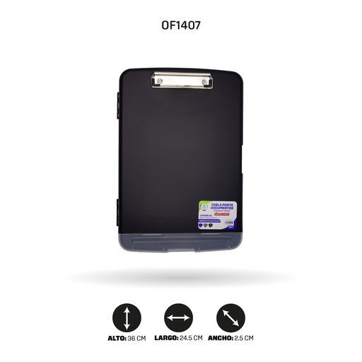 [OF1407] TABLA AH ROYAL PORTA DOCUMENTOS Y PORTA LAPICERO A4 COLOR NEGRO [PAC5393-1407]