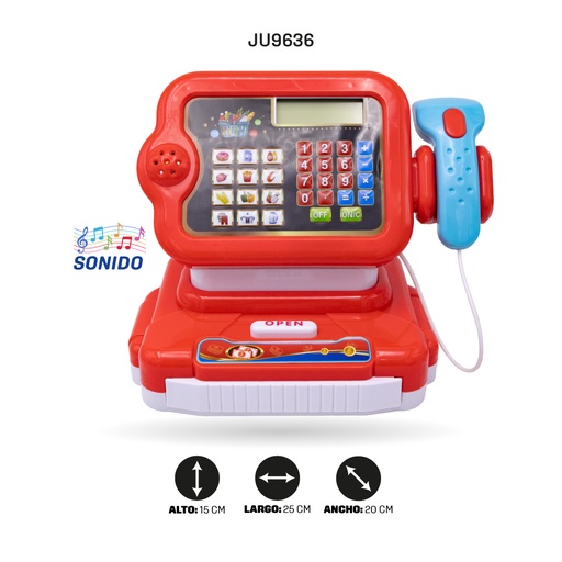 [JU9636] JUGUETE CAJA REGISTRADORA CON SONIDO [6178B]