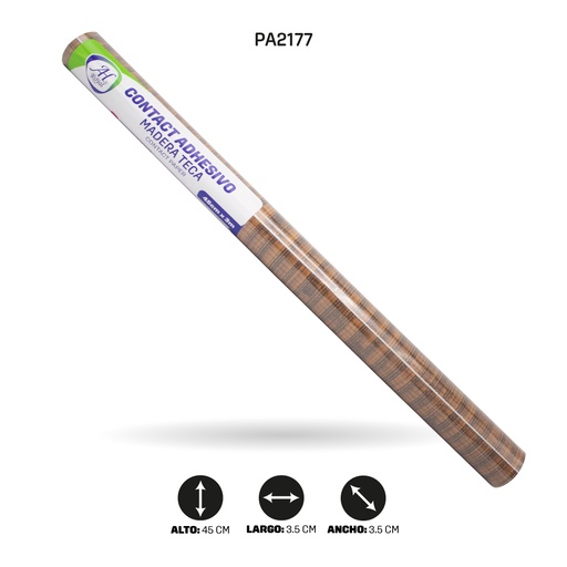 [PA2177] PAPEL CONTAC AH ROYAL MADERA TECA 5049 DE 3 mts x 45 cms [PAC5448]