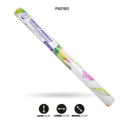 [PA2180] PAPEL CONTAC AH ROYAL DINOSAURIO 59061 DE 3 mts x 45 cms [PAC5451]